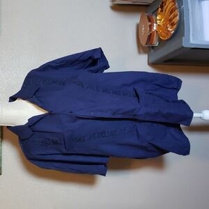 Omega Italy tropical embroidery short sleeve button down shirt